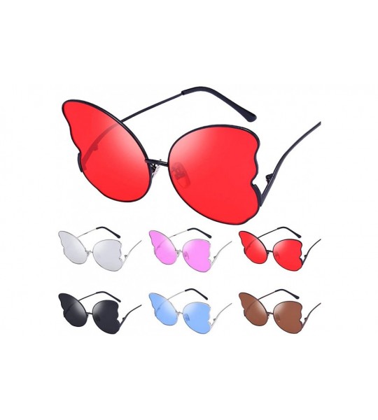 Goggle Women Sunglasses Butterfly Shape Frame Retro Eyewear Fashion Radiation Protection Sunglasses - Black - CJ18TQXC7X6 $16.89