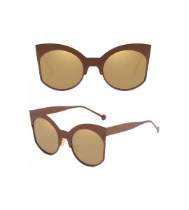 Sport Cat Eye Mirrored Women Streetwear Sunglasses for Beach Driving Traveling - Gold - C218DMSL4ZQ $31.03