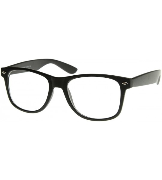 Wayfarer Flat Matte Classic Geek Nerd Glasses Horn Rimmed Eyeglasses UV400 Clear Lens (Black) - CE11852JF49 $18.32