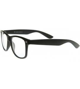 Wayfarer Flat Matte Classic Geek Nerd Glasses Horn Rimmed Eyeglasses UV400 Clear Lens (Black) - CE11852JF49 $18.32