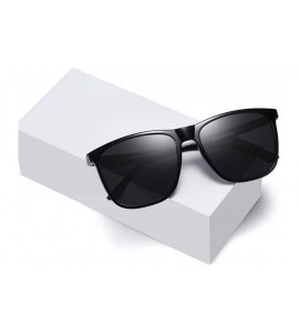 Aviator Unisex Polarized Sunglasses for Men/Women UV400 Protection Lenses TR+Aluminum Frame TR3333 - Black - CT197HQATWU $18.59