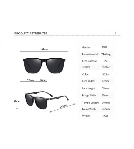 Aviator Unisex Polarized Sunglasses for Men/Women UV400 Protection Lenses TR+Aluminum Frame TR3333 - Black - CT197HQATWU $18.59