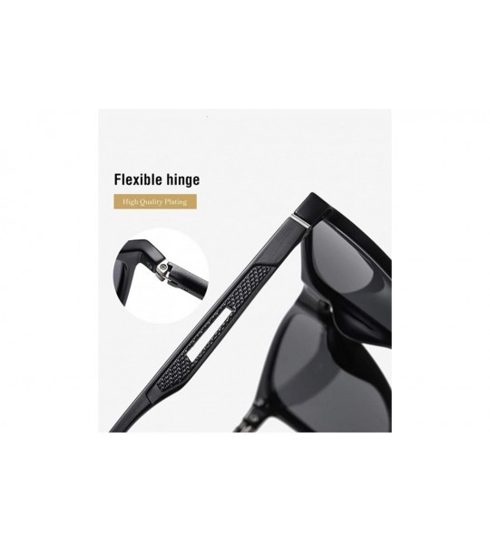 Aviator Unisex Polarized Sunglasses for Men/Women UV400 Protection Lenses TR+Aluminum Frame TR3333 - Black - CT197HQATWU $18.59