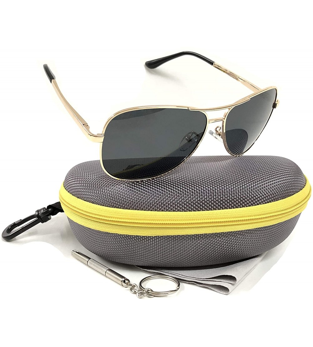 Aviator Aviator Polarized Sports Sunglasses Driving Glasses for Men Women Anti-glare UV Protection- Large - Grey - C418W2XQIO...