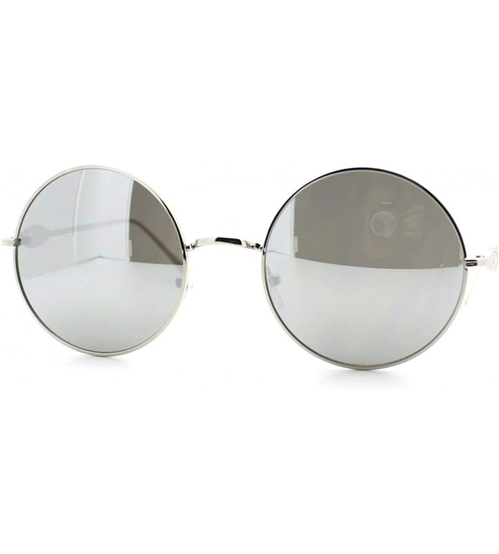 Round Round Circle Thin Metal Frame Sunglasses Classy Designer Detail - Silver - CA11XT172TL $19.08