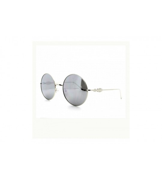 Round Round Circle Thin Metal Frame Sunglasses Classy Designer Detail - Silver - CA11XT172TL $19.08