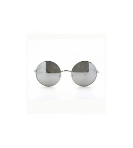 Round Round Circle Thin Metal Frame Sunglasses Classy Designer Detail - Silver - CA11XT172TL $19.08