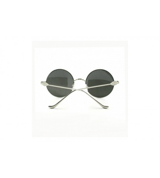 Round Round Circle Thin Metal Frame Sunglasses Classy Designer Detail - Silver - CA11XT172TL $19.08