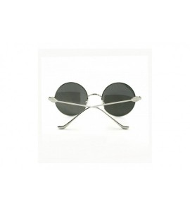 Round Round Circle Thin Metal Frame Sunglasses Classy Designer Detail - Silver - CA11XT172TL $19.08