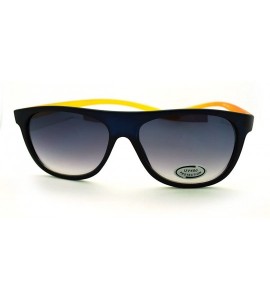 Wayfarer Lite Weight Sunglasses Wrap Around Sports Fashion Eyewear - Navy Orange - C311FVNVJKX $19.87