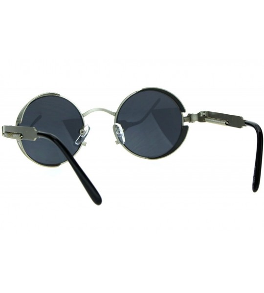 Round Victorian Vampire Steampunk Round Circle Lens Vintage Style Metal Sunglasses - Silver Black - CH184HHK7S2 $18.89