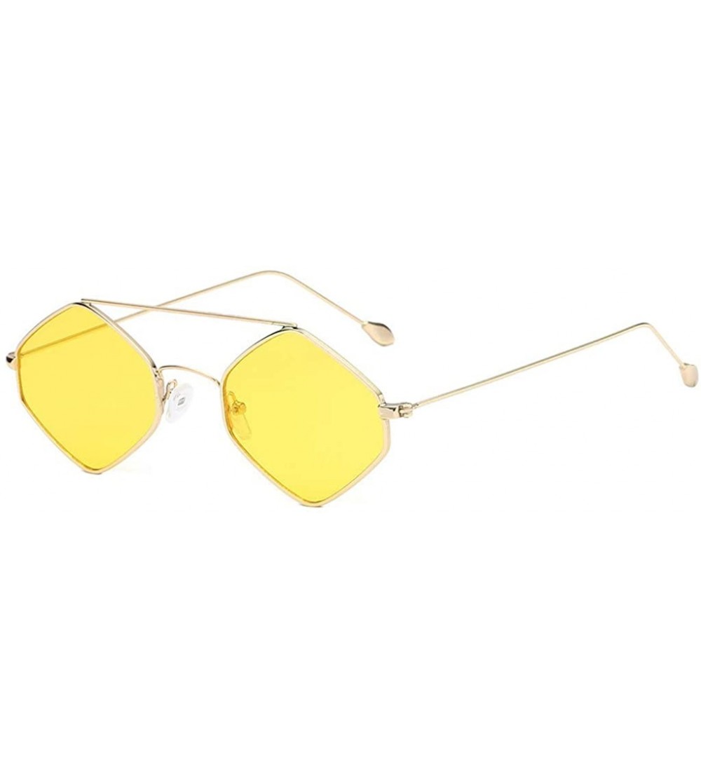 Cat Eye Women's Fashion Cat Eye Shade Sunglasses Women Sunglasses Integrated Stripe Vintage Glasses - Yellow - CP18UIW6U4D $1...