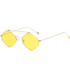 Cat Eye Women's Fashion Cat Eye Shade Sunglasses Women Sunglasses Integrated Stripe Vintage Glasses - Yellow - CP18UIW6U4D $1...