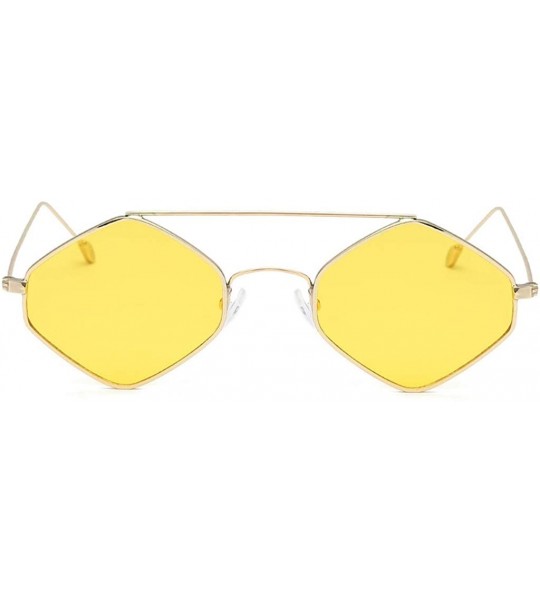 Cat Eye Women's Fashion Cat Eye Shade Sunglasses Women Sunglasses Integrated Stripe Vintage Glasses - Yellow - CP18UIW6U4D $1...