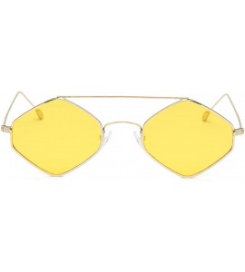 Cat Eye Women's Fashion Cat Eye Shade Sunglasses Women Sunglasses Integrated Stripe Vintage Glasses - Yellow - CP18UIW6U4D $1...