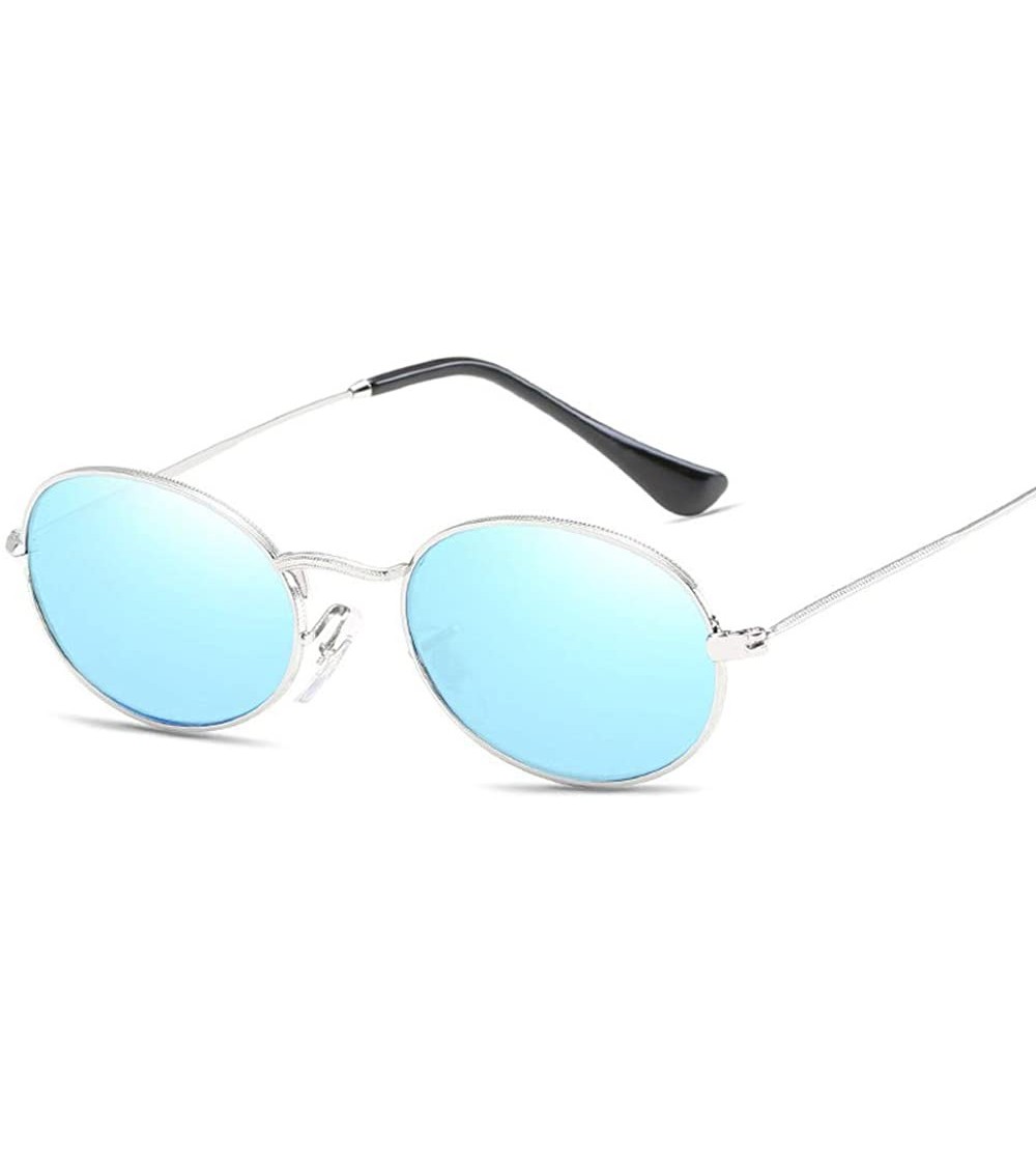 Goggle Stylish Sunglasses Metallic Round Frame Sunglasses Color Film Reflective Sunglasses Fashion Glasses - CM18TNQKA82 $17.43