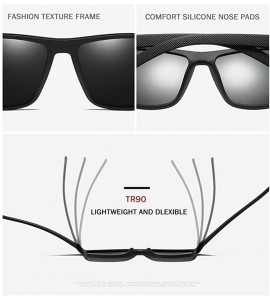 Oval Retro Polarized for Men Square TR90 Black Frame Hiking Sun Glasses Uv400 - C4 Gray Gray - CN18M3NKOA0 $58.73