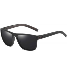 Oval Retro Polarized for Men Square TR90 Black Frame Hiking Sun Glasses Uv400 - C4 Gray Gray - CN18M3NKOA0 $58.73