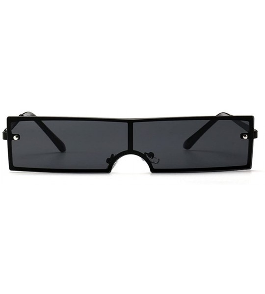 Rectangular New European and American fashion trend rectangular unisex sunglasses - Black - C618GSCRTW6 $23.18