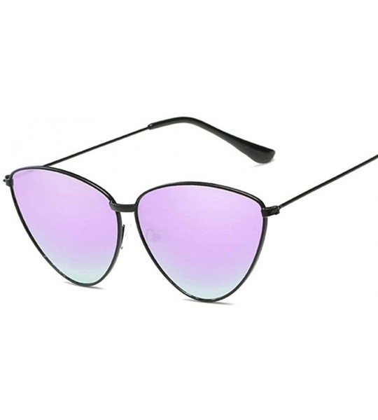 Cat Eye Women Metal Frame Cat Eye Sunglasses UV400 Mirror Sun Glasses Female Vintage Eyewear - Cherry Pink - CV199GD0IA6 $20.19