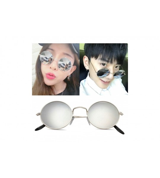 Oval Vintage style Round Sunglasses for Women Plastic Resin UV 400 Protection Sunglasses - Silver - C918SZUH0H2 $27.82