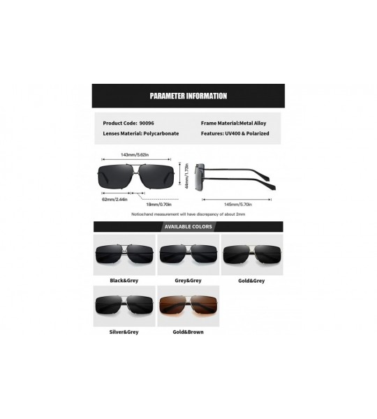 Sport Polarized Sunglasses for Mens Rectangular Lenes UV Protection Alloy Frame for Driving - Grey Grey - CX18YHCHMKU $26.93