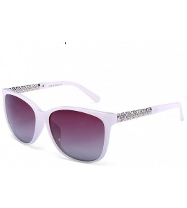 Cat Eye New Cat Eye polaroid Sunglasses Women White Frame Gradient Sun Glasses - White - CX18W5SD9S2 $29.43