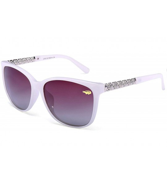 Cat Eye New Cat Eye polaroid Sunglasses Women White Frame Gradient Sun Glasses - White - CX18W5SD9S2 $29.43