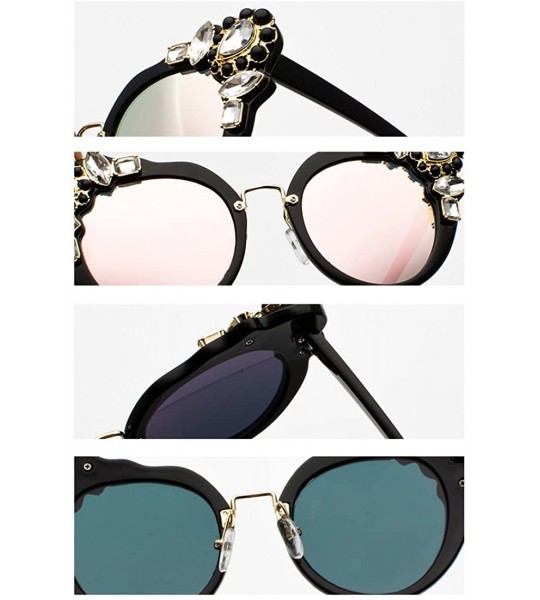 Rimless Ms. Oversized Frame Retro Cat Eye Sunglasses Fashion Design - Black Powder Film - CA18EW266TW $22.06