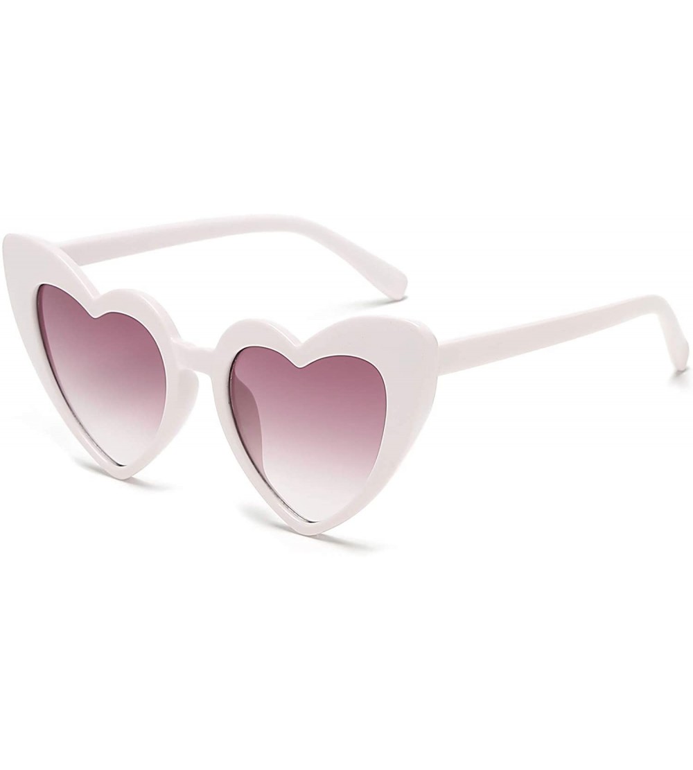 Square Heart Shaped Sunglasses Clout Goggle Vintage Cat Eye Mod Style Retro Glasses Kurt Cobain - Beige Brown - CZ18Y8NNW3Z $...