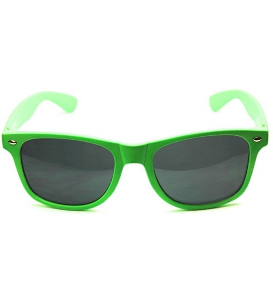 Wayfarer Neon Color Retro Classic Sunglasses 80s Vintage Inspired (Green/Black - 55mm) - CJ11CCFW5WJ $18.61