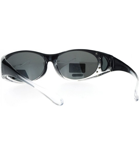 Oval Polarized Womens 2 Tone 60mm Rhinestone Studded Oval Fit Over Sunglasses - Black - C812NVD742M $22.14