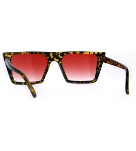 Cat Eye Womens Oceanic Color Squared Flat Top Goth Cat Eye Sunglasses - Tortoise Red - CJ189U592OL $18.29