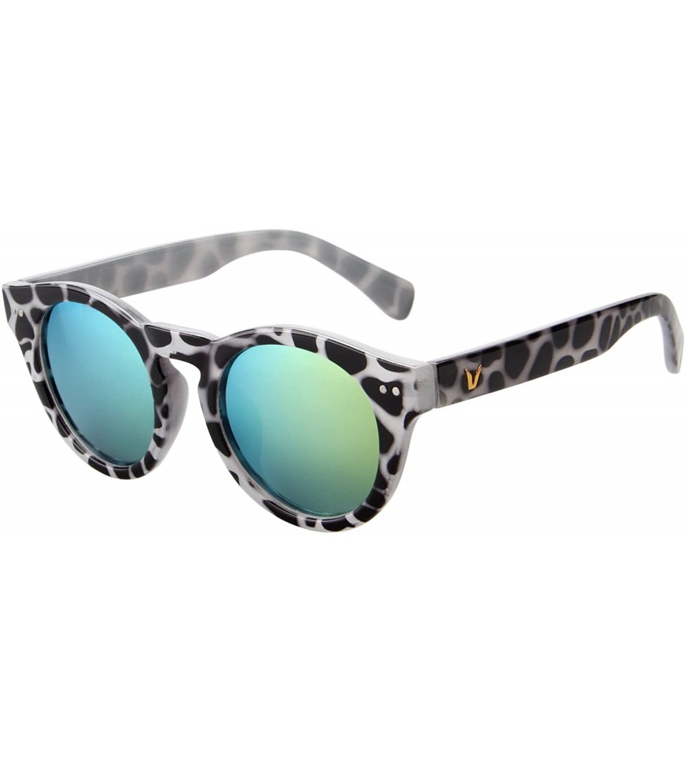 Round Unisex's Fashion Circle Round Polarized Sunglasses L2318 - Tortoise - CF12O1WANDD $47.23