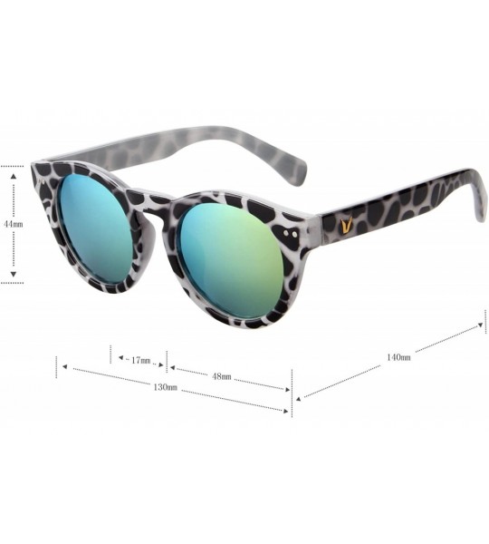 Round Unisex's Fashion Circle Round Polarized Sunglasses L2318 - Tortoise - CF12O1WANDD $47.23