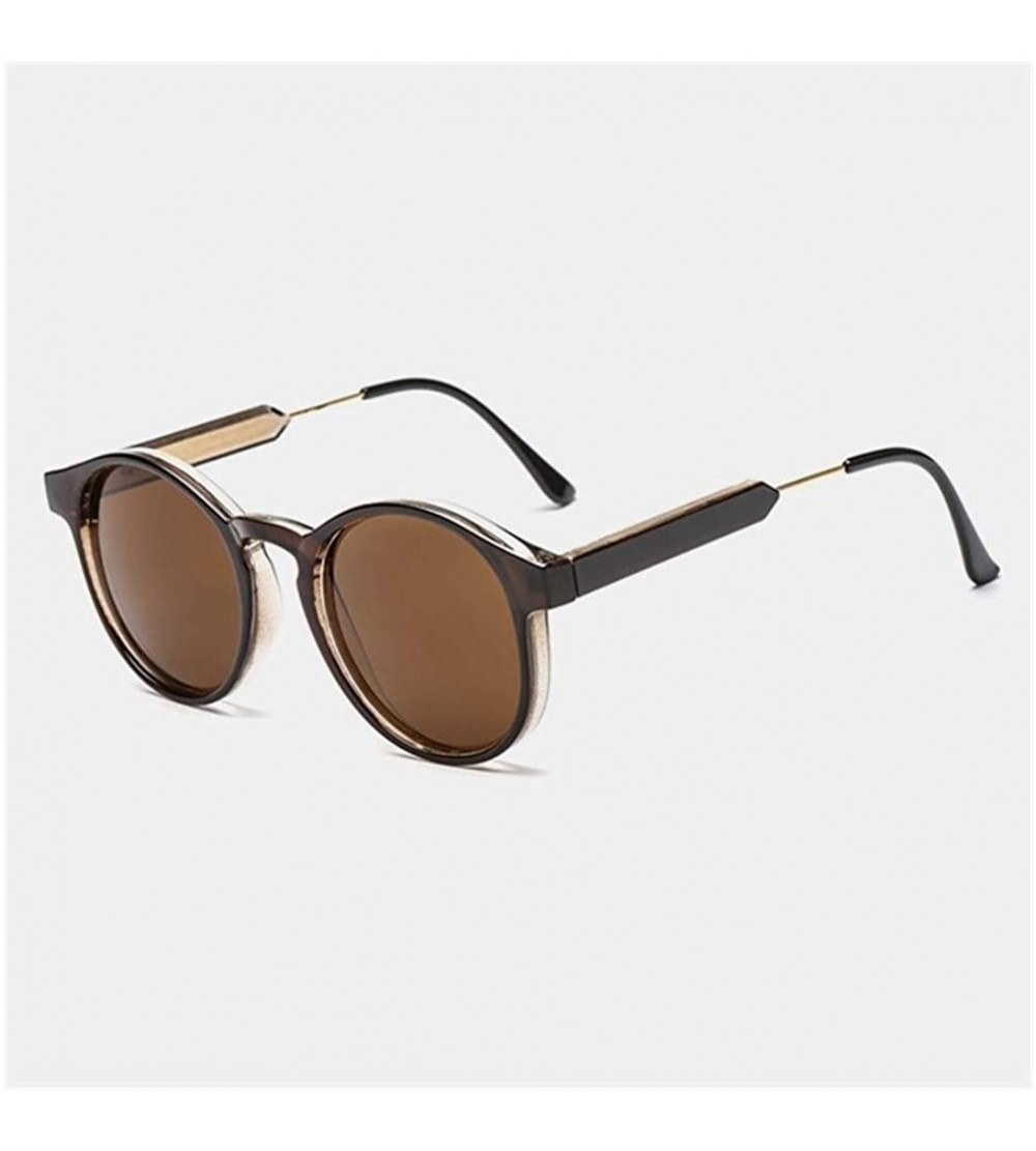 Round Round Frame with Metal Legs Sunglasses for Mens and Women - C7 Brown Brown - CU1989AYMSM $21.19