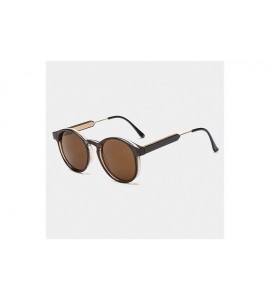 Round Round Frame with Metal Legs Sunglasses for Mens and Women - C7 Brown Brown - CU1989AYMSM $21.19