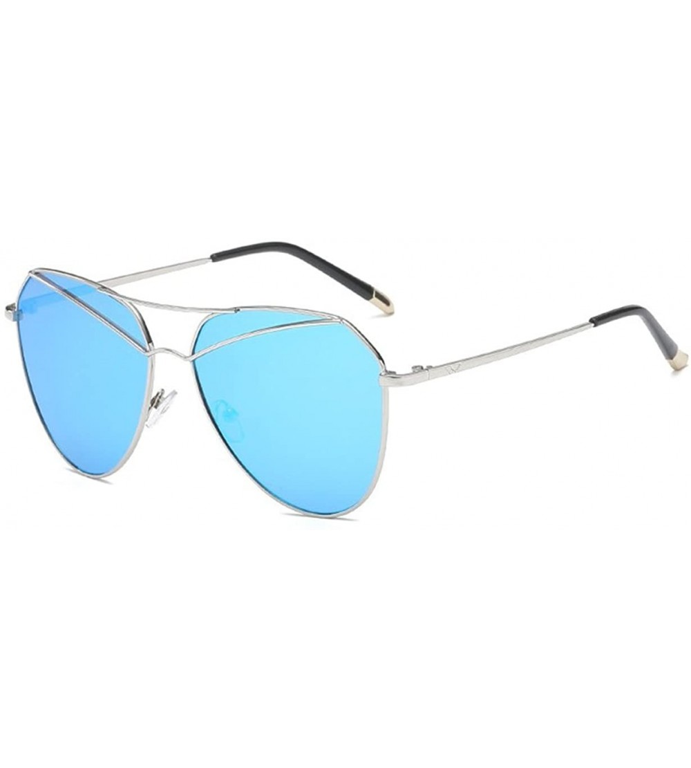 Goggle Trend men and women with sunglasses Sunglasses with personality - Blue Color - CY18DWXO4C7 $48.02