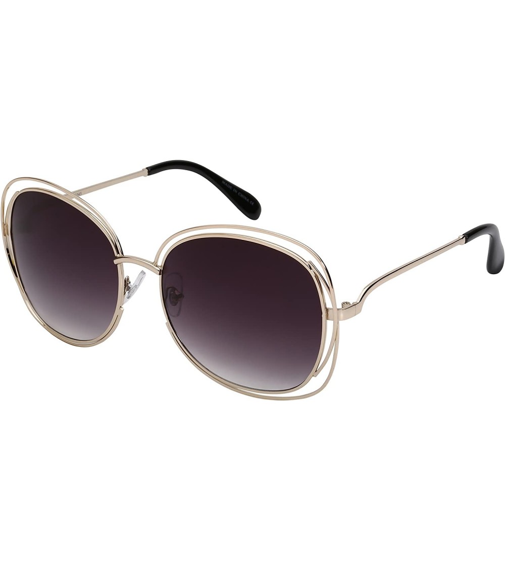 Butterfly Fashion Multi Wire Metal Frame Sunglass with Gradient Lens 23045-AP - Gold - C612DG7G9IH $20.03