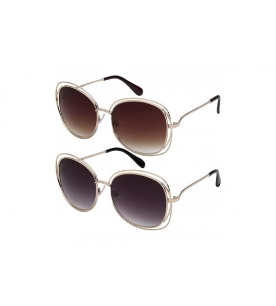 Butterfly Fashion Multi Wire Metal Frame Sunglass with Gradient Lens 23045-AP - Gold - C612DG7G9IH $20.03