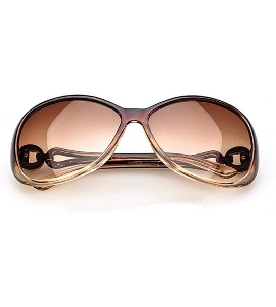 Oval Women Vintage Polarized Sunglasses-Classic Designer Style UV400 Protection - Coffee - CE1963UMECU $15.98