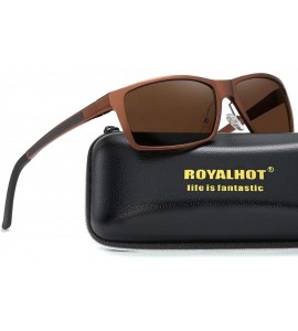 Rectangular Sunglasses Protection Rectangular Travelling - Brown Brown - CJ18Y7RLK33 $27.06