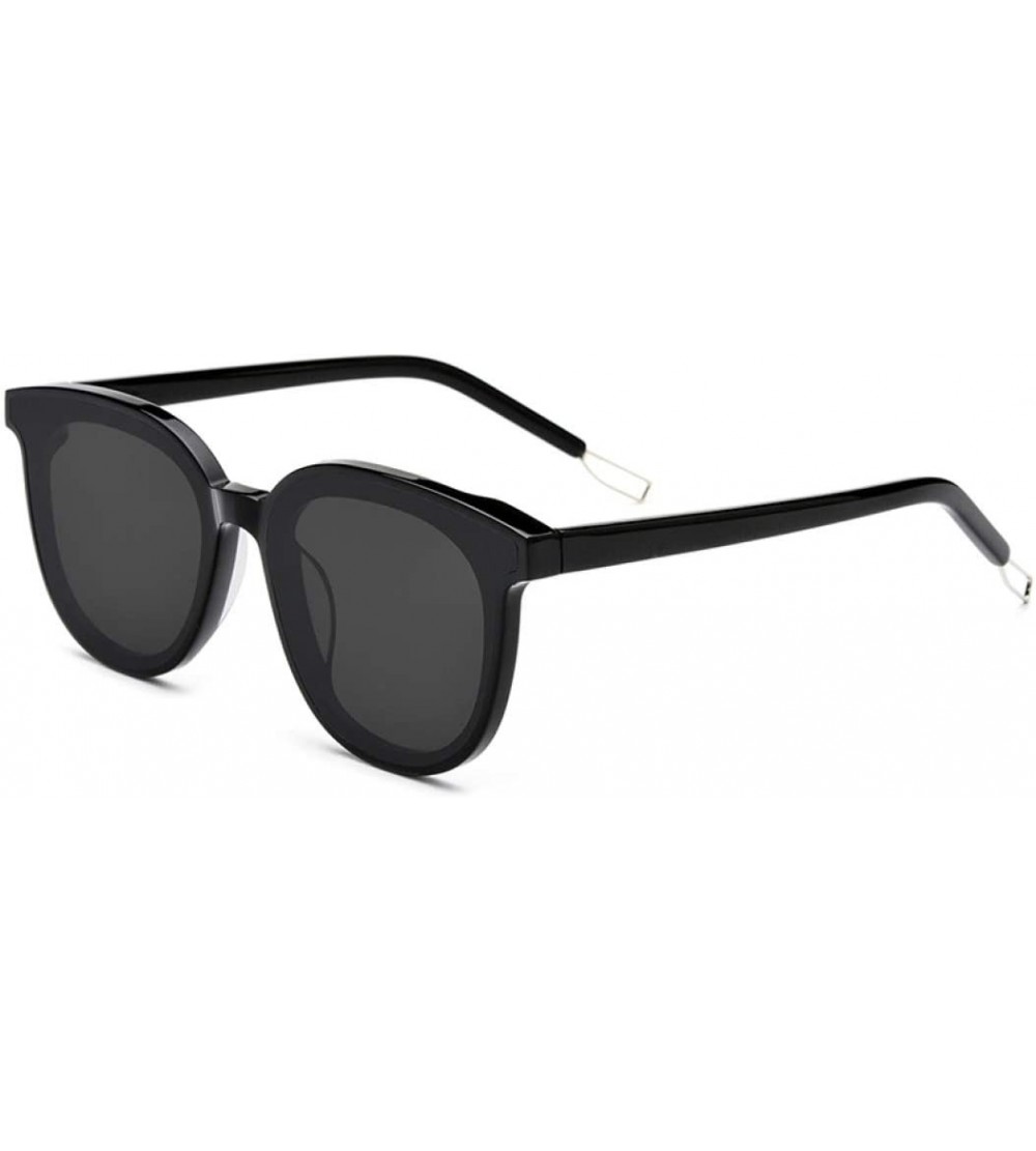 Goggle Cat Eye Sunglasses Women Gentle Oversize Korea Sun Glasses Women Goggles Nylon Lens Spectacles - Black - C918TNOE065 $...