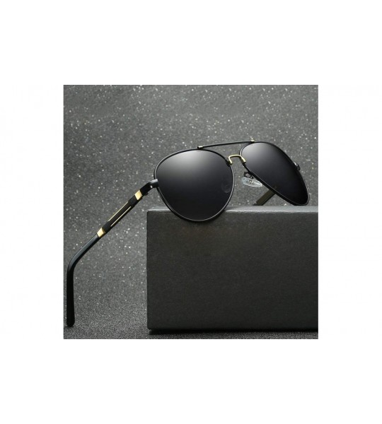 Round Sunglasses Polarized Lens Wellington Sunglasses Pouch & Cross Set Unisex Sunglasses MDYHJDHHX - Gold - CN18X5KELS6 $41.91