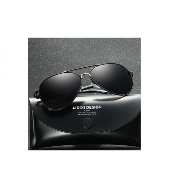 Round Sunglasses Polarized Lens Wellington Sunglasses Pouch & Cross Set Unisex Sunglasses MDYHJDHHX - Gold - CN18X5KELS6 $41.91