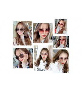 Square Women's Fashion Oversizeed Sunglasses Square Frameless Gradient Glasses UV400 - Red - CP199MMYTQN $22.71