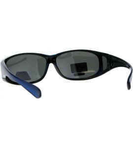 Rectangular Polarized Womens Rhinestone Bling Fit Over Rectangular 60mm Sunglasses - Blue Black - C318D48H48W $25.97