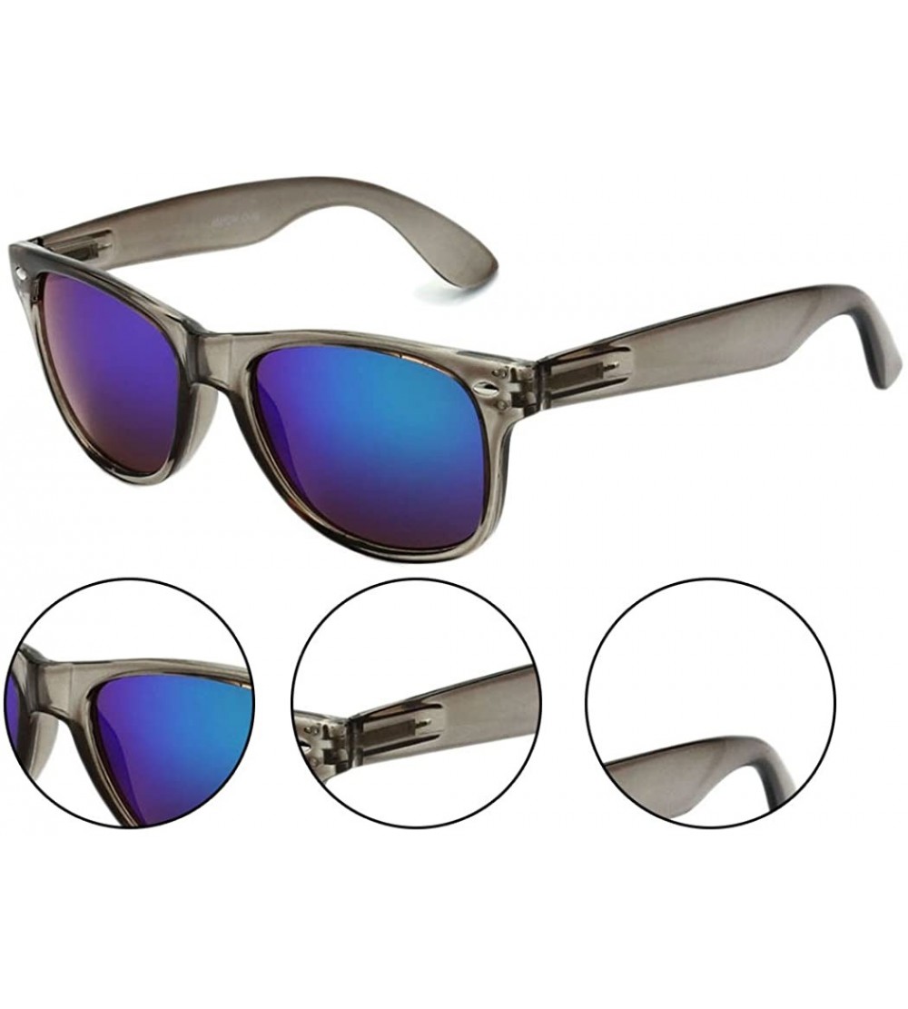 Wayfarer Modern Horn Rimmed Color Play Sunglasses - Grey - CX12ODU3ZDH $17.35