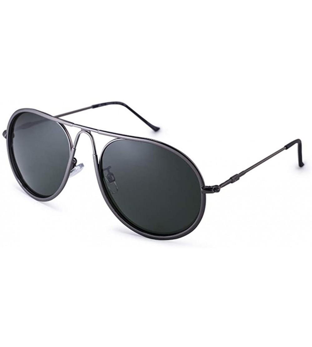 Sport Unisex Aviator Sunglasses Polarized Sun Glasses For Men or Women 16641 - Black Green - C818WK4NQDI $29.99