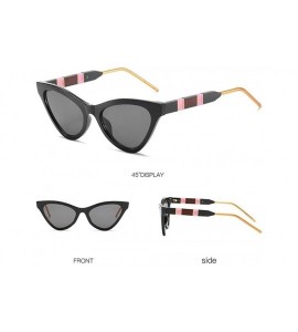 Cat Eye Cat Eye Sunglasses for Women with Colorblock Frame TR Leg Gradient Color Lens UV Protection - CV190HEDKQY $16.71